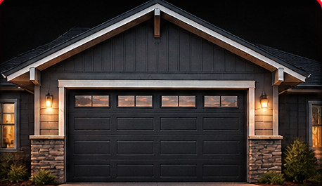Residential home with sectional garage door